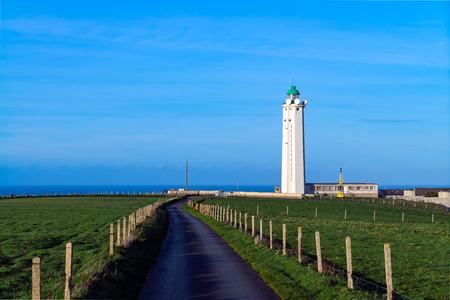 The Lighthouse of Antifer is a monument in the municipality of La Poterie-Cap-d'Antifer (Seine-Maritime, Normandy). France.の写真素材