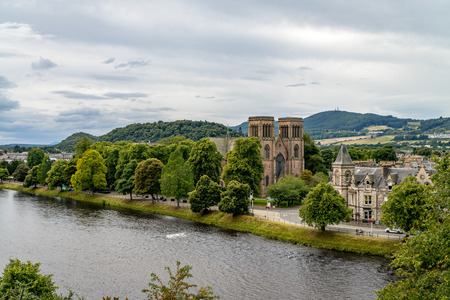 Inverness at cloudy weather in summer, Scotlandの写真素材