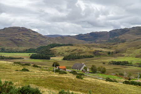 Knockan Crag in the far northwest of Scotland near Ullapool is one of the most important geological sites in Scotlandの写真素材