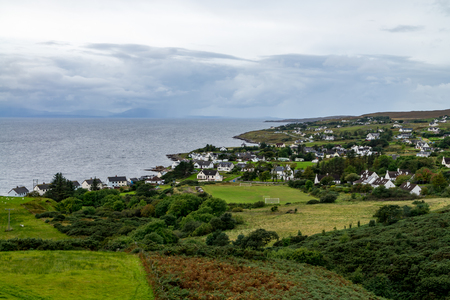 The coastal village of Gairloch in the remote Scottish Highlands, UKの写真素材