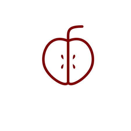 Fresh Red Apple Fruit Vector Design Templateのイラスト素材