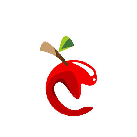 Fresh Red Apple Fruit Vector Design Templateのイラスト素材