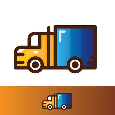 Colored truck icon, logo and clipart vector design templateのイラスト素材