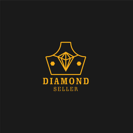retro logo design illustration diamond seller monogramのイラスト素材