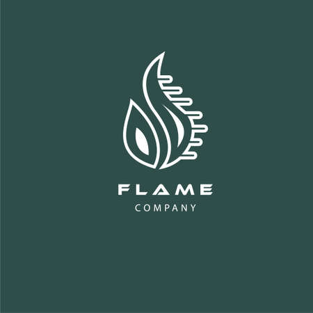 leaf and fire logo design vector illustrationのイラスト素材