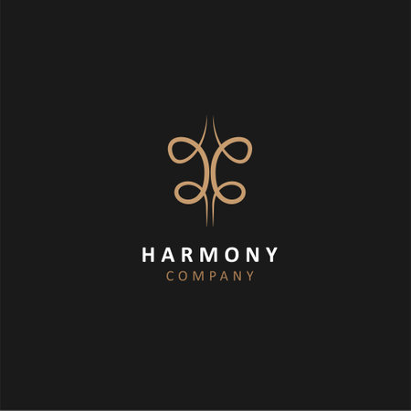 Monogram harmony flat design vectorのイラスト素材