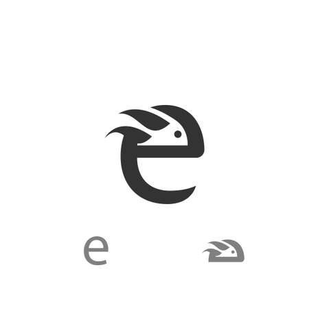 letter E and bird logo vector designのイラスト素材