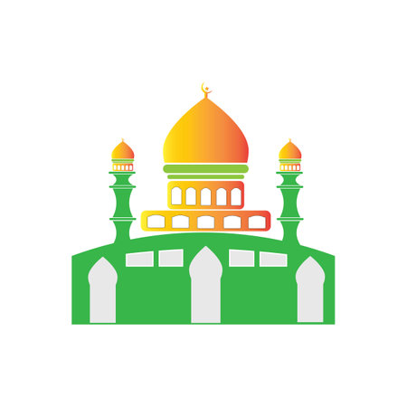 Islamic logo, Mosque icon vector templateのイラスト素材