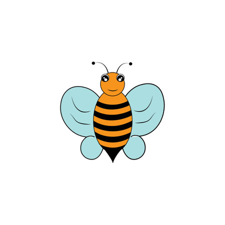 bee icon logo vector design templateのイラスト素材