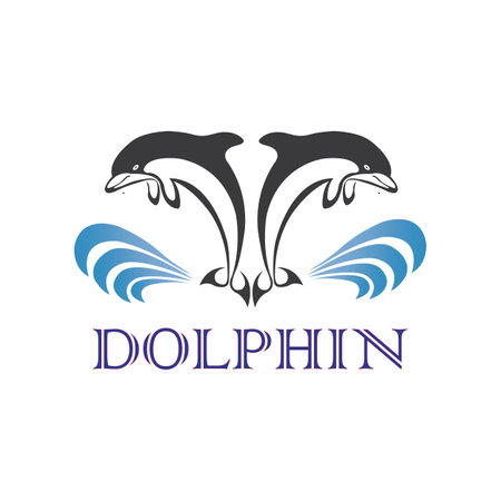 Dolphin icon logo vector design templateのイラスト素材