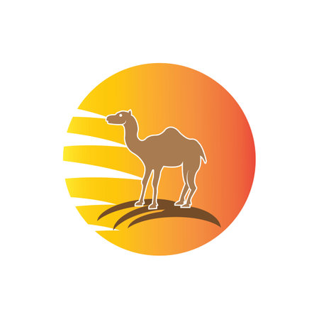 camel icon logo vector design templateのイラスト素材