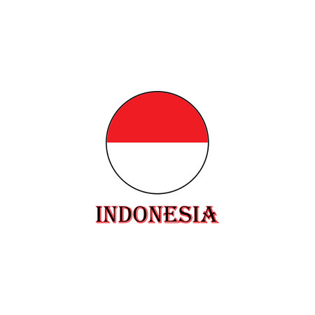 Indonesian flag logo icon vector design templateのイラスト素材