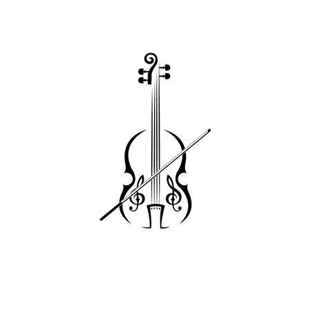violin icon logo vector design templateのイラスト素材