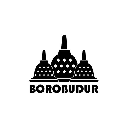 Borobudur temple icon logo vector design templateのイラスト素材