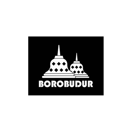 Borobudur temple icon logo vector design templateのイラスト素材