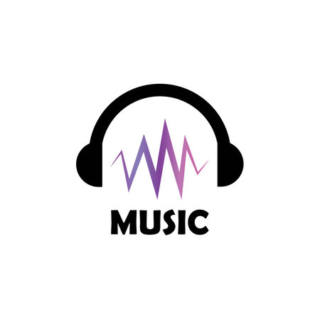 music icon logo vector design templateのイラスト素材