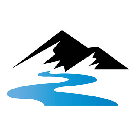 river icon logo vector design templateのイラスト素材