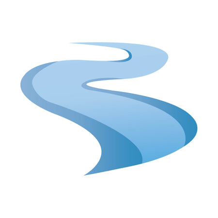 river icon logo vector design templateのイラスト素材
