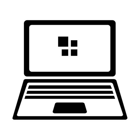 laptop icon logo vector design templateのイラスト素材