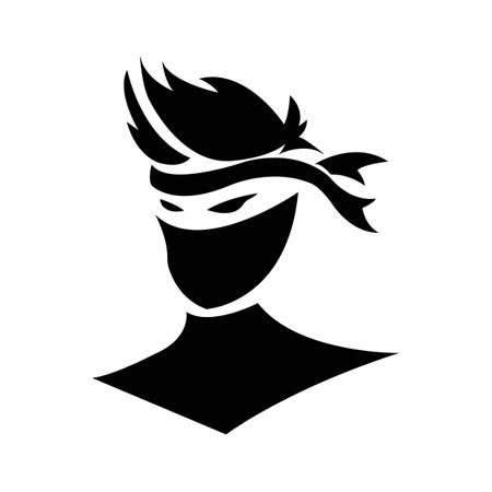 ninjas icon logo vector design templateのイラスト素材