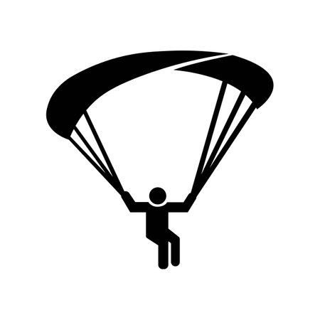 parachute icon logo vector design templateのイラスト素材