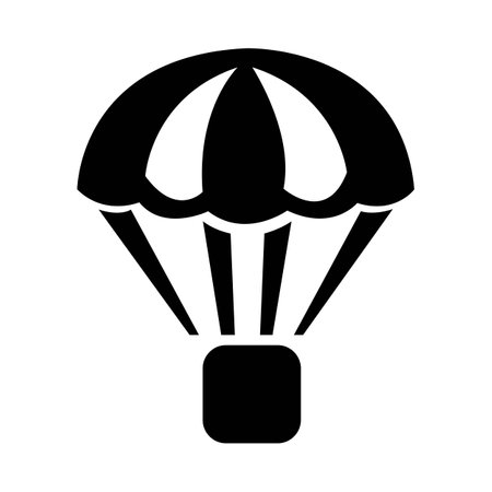 parachute icon logo vector design templateのイラスト素材
