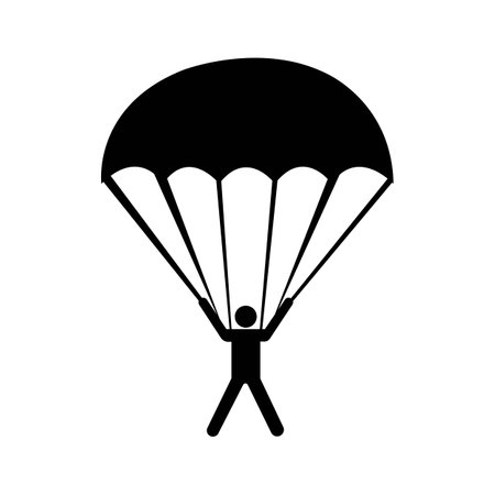 parachute icon logo vector design templateのイラスト素材