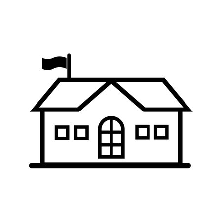 school building icon logo vector design templateのイラスト素材