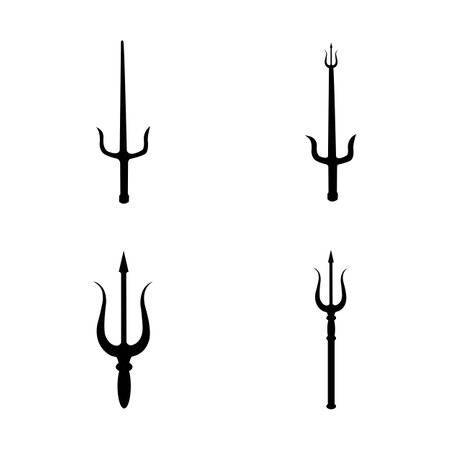 trident icon logo vector design templateのイラスト素材