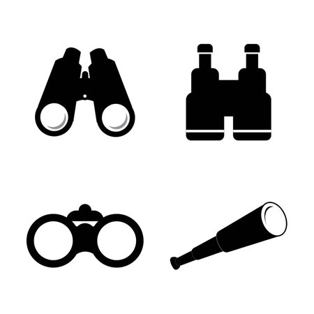 binoculars icon logo vector design templateのイラスト素材