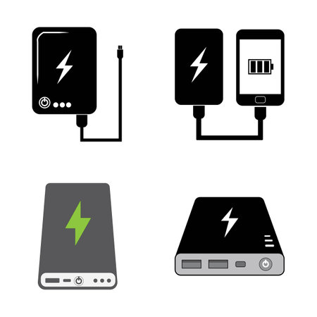 power bank icon logo vector design templateのイラスト素材
