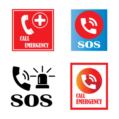emergency call icon logo vector design templateのイラスト素材