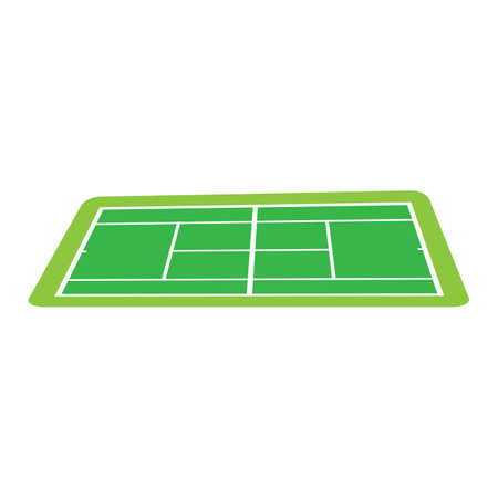 tennis court icon logo vector design templateのイラスト素材