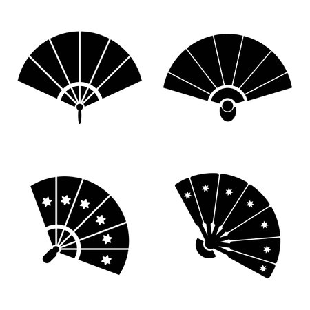 hand-held fan icon logo vector design templateのイラスト素材