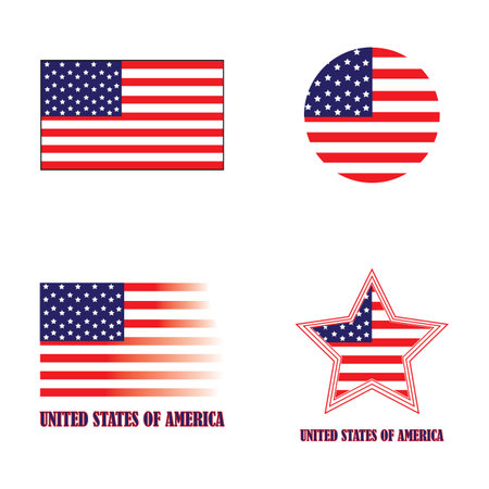 united states flag icon logo vector design templateのイラスト素材