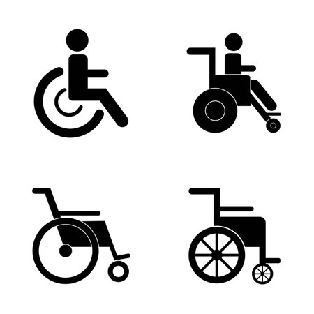 wheel chair icon logo vector design templateのイラスト素材