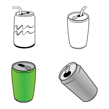 drink cans icon logo vector design templateのイラスト素材