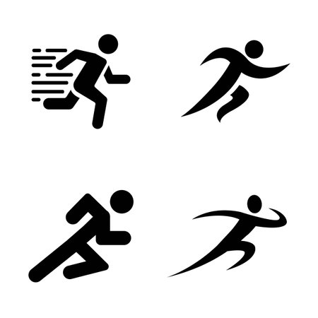 run icon logo vector design templateのイラスト素材
