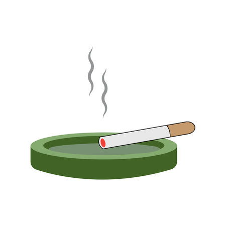 cigarette ashtray icon logo vector design templateのイラスト素材