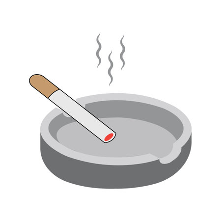 cigarette ashtray icon logo vector design templateのイラスト素材