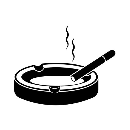 cigarette ashtray icon logo vector design templateのイラスト素材