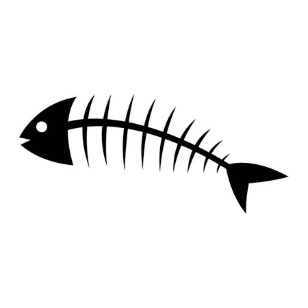 fish skeleton bone icon vector illustration designのイラスト素材
