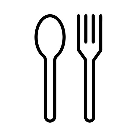 spoon and fork icon vector illustration design templateのイラスト素材