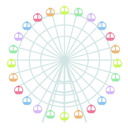 Colorful ferris wheel vector illustration white backgroundのイラスト素材