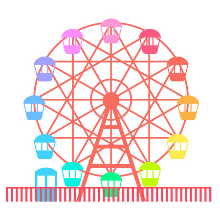 Colorful ferris wheel vector illustration white backgroundのイラスト素材