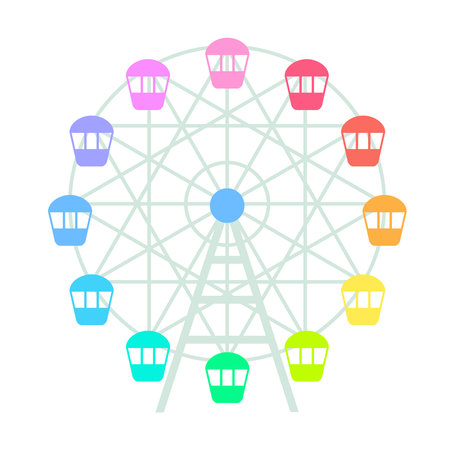 Colorful ferris wheel vector illustration white backgroundのイラスト素材