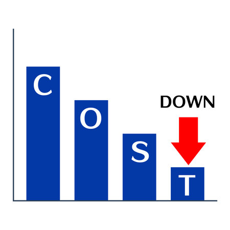 Business Materials: Cost Savings Graph for Presentationsのイラスト素材