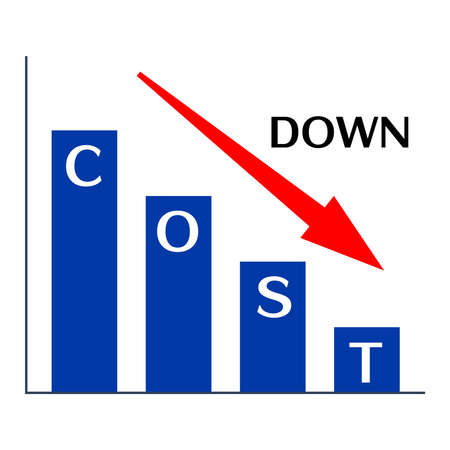 Business Materials: Cost Savings Graph for Presentationsのイラスト素材