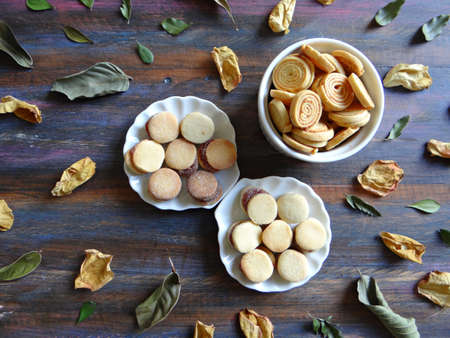 Party decoration: cheese and guava cookiesの写真素材