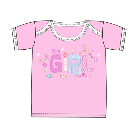 Vector fashion cute clothes for newborn girlのイラスト素材